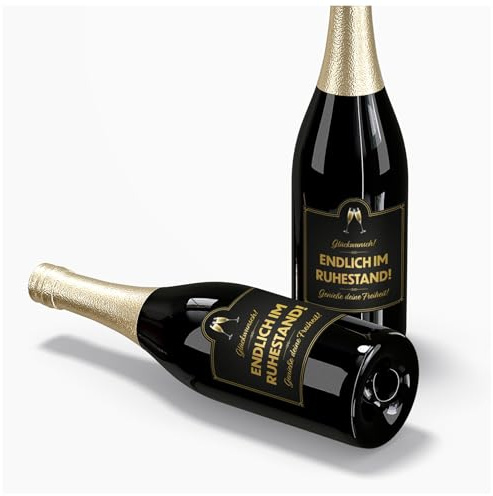 Set di 2 etichette per bottiglie con messaggio di cuore, 14 x 7,4 cm, etichette per vino spumante come regalo per bottiglia di vino, adesivi senza bottiglia autoadesiva Y005 (08 pensioni)