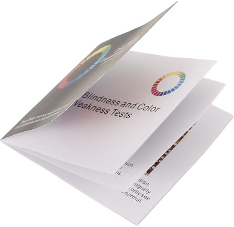 JECOMPRIS Farbsehschwäche Testbuch Hardcover Sehtafel Für Augenuntersuchung Fahrsicherheit Früherkennung Tragbar