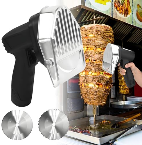 COAKUE Couteau à Kebab électrique, Couteau à Kebab électrique pour shawarma, Coupe-shawarma, capacité de Coupe de 60 kg/h pour boucheries et Restaurants Wireless