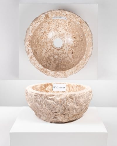 wohnfreuden 30 cm lavabo in marmo crema piccolo bagno pietra naturale lavatoio
