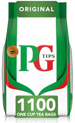 PG Tips One Cup Biodegradable Square Everyday Tea Bags Bulk for Catering, Birthdays, Office Tea Breaks and Afternoon Tea, Pack Of 1100 Teabags
