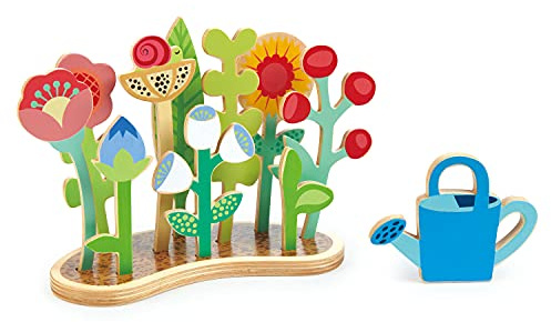 Tender Leaf Toys - Flower Bed - Indoor Garden Pretend Play Wooden Toy with Flowers and Foliage - Educational, Creative and Basic Life Learning Skills Fun for Children 3+
