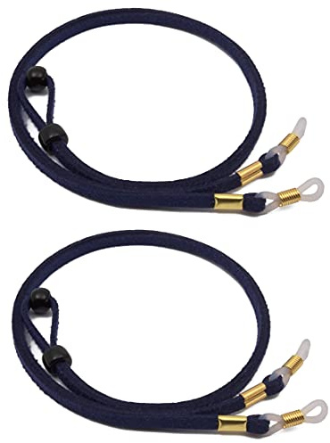 GERNEO® - Kuba – retro glasögonband mockautseende – unisex PU-glasögonsladd för solglasögon och läsglasögon – guld hållare