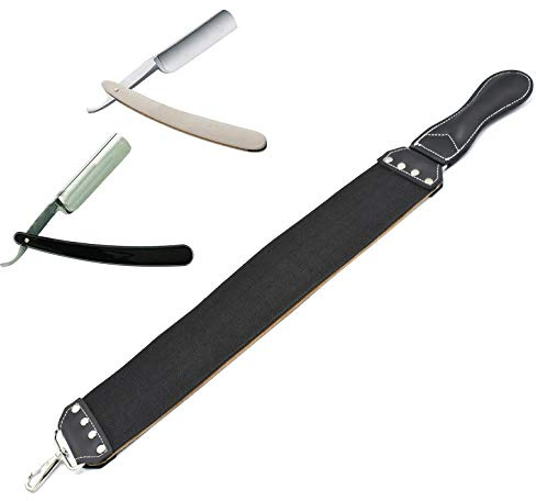 AAProTools Pure Handmade Straight Wet Shaving Cut Throat Razor Shavette Barber Razors + Leather Strop - Vintage Shaving Kit For Men -
