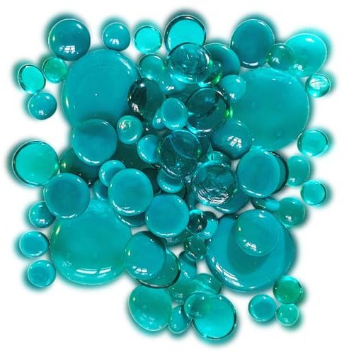 mesbilles 250 GR Billes Plates Mélange Bleu-Canard Billes en Verre Plates