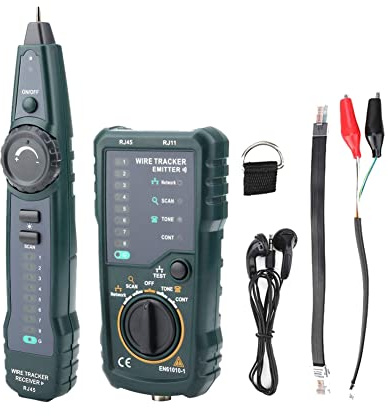 Kabeltester, Akozon FY868 Handheld Telefonnetz Kabelfinder RJ45 RJ11 Lan Wire Tracker Kit Kurzschluss Tester Stromkreistester Durchgangsprüfung