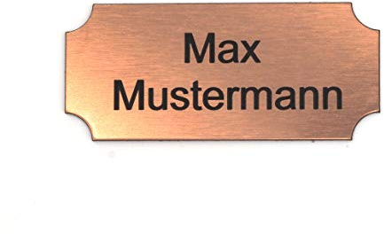 Gravurheim Briefkastenschild Türschild individuelle Gravur Name | selbstklebend - personalisiert | Kunststoff - Plastik | viele Farben und Größen (8x3,5cm Rechteck Hohlkehle, Bronze-Schwarz)