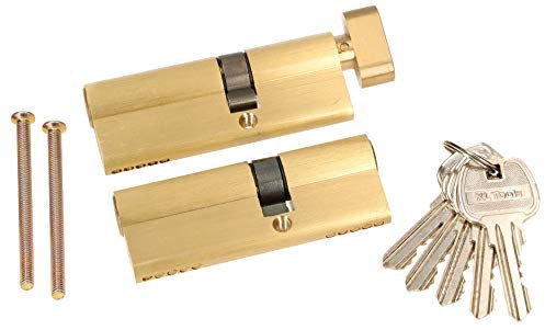 KOTARBAU® Lot de 2 cylindres profilés à fermeture identique 50 x 35 mm avec bouton de fermeture