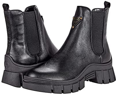 GUESS Women's Hestia Combat Boot, Negro 002, 39 EU