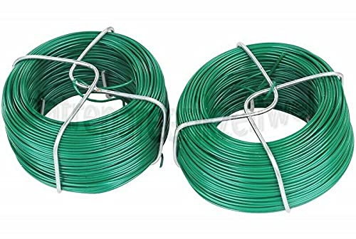 2x 50 m Rolle Dicke 1,2 mm grün Bindedraht Blumendraht Draht Basteldraht Maschendraht Drahtzaun Zäune grün PCV