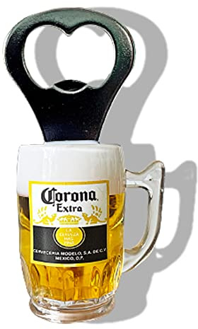 Magnetic Beer Bottle Opener Mug Shape Bottle Bar Refrigerator Decor Cool Unique Birthday Gifts Collection (Corona Extra)