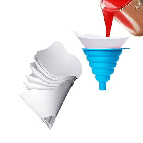 Filtro de pintura de 100 hojas, cono de papel con filtro de silicona, filtro de embudo para pintura en aerosol automotriz, pintura artística, aceite de cocina