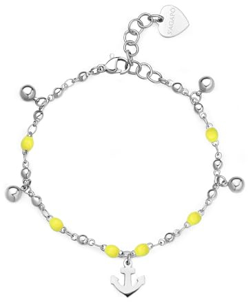 S'Agapõ Bracciale Donna in Acciaio con Simbolo Ancora | Collezione Vibes - SVB58