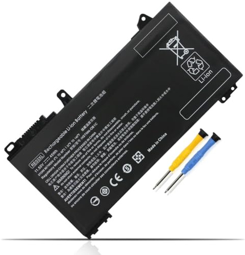 K KYUER RF03XL RE03XL Laptop Battery for HP ProBook 430 440 450 445 455 445R 455R G6 430 440 445 450 455 G7 Series REO3XL RE03045XL-PL HSTNN-OB1C HSTNN-0B1C HSTNN-DB9A L32407-AC1 L32407-2B1 L32407-2C1