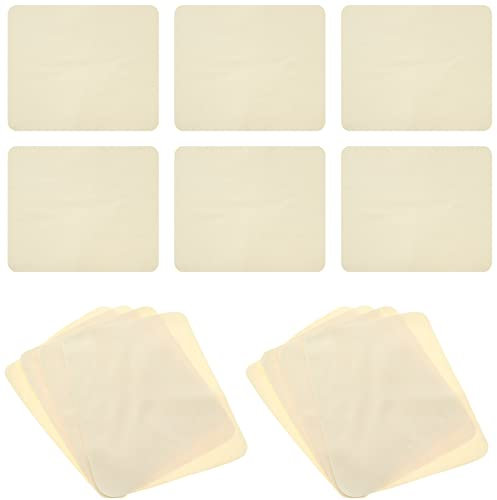 Lind Kitchen Lot de 15 outils de poterie en peau de chamois en tissu doux pré-découpé pour lisser les bords des pots en céramique Beige 17,5 x 14,5 cm