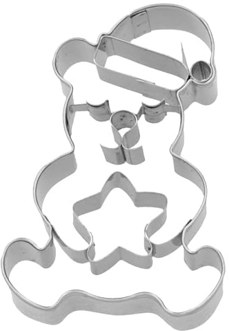 Birkmann, Ausstechform Weihnachtsteddybär mit Stern, 7 cm, Edelstahl, mit Innenprägung, hochwertige Qualität, 189867 | nnenprägung, hochwertige Qualität, 189867