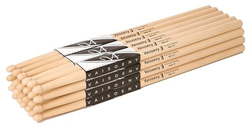Vaisoeny Drum Sticks,5A Drum Sticks for Adults,12 Pairs Classic Maple Wood Drumsticks for Kids, Professional Musical Instrument Percussion Accessories
