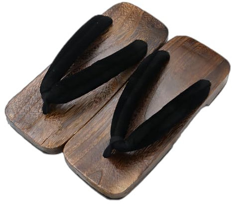 Cutey May Japanese Shoes Geta for Men Square Wooden Clogs with Tabi Socks