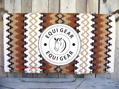 EQUIGEAR Western Show Horse Satteldecke aus neuseeländischer Wolle, Western-Design, handgefertigte Satteldecke, Wollpolster, Sensor Flex (Anpassung möglich), WK26 (34x33)