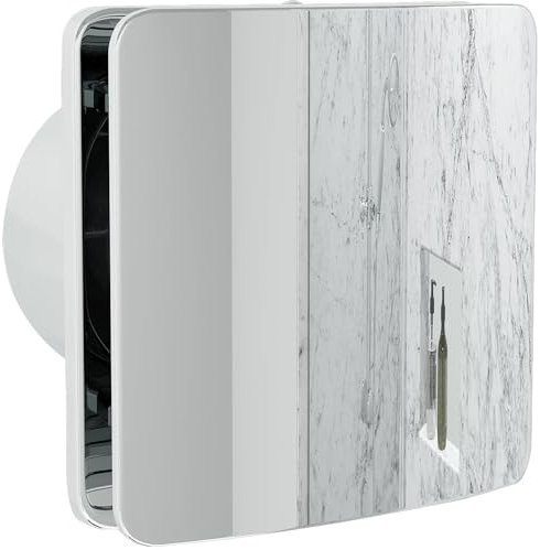 Pebble Grey™ Flow 4”/100mm Silent Bathroom Extractor Fan, Wall or Ceiling Mounted Axial Fan (Chrome)