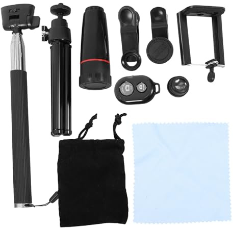 Uonlytech Obiettivo Teleobiettivo Per Smartphone Con Lente Fisheye e Angolo Ampio Portatile e Rimovibile Adatto Per Fotografia Macro e Ritratti Nero