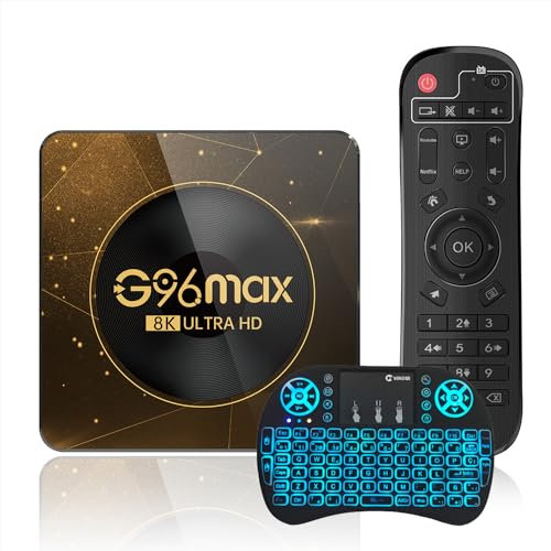 CHROX 2024 Android 13.0 TV Box,4GB Ram 64GB Rom RK3528 Quad-Core 64Bit Cortex-A53, 4K HD Support Wifi6 / 2.4Ghz+5Ghz Dual-Band Wifi/BT 5.0, Mini Wireless Keyboard,4GB+32GB