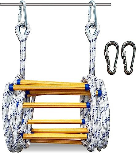 Weiche Leiter, Strickleiter, Rettungsleiter für den schnellen Einsatz in Notsituationen, geeignet für die Flucht aus Fenstern, Strickleiter (einfarbig, 25 m)
