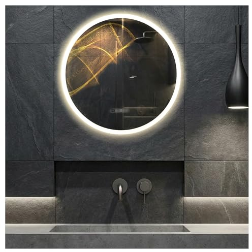 Mi-Heat Infrarot Spiegelheizung Heizspiegel LM350-Pro rund Ø70cm 350W mit Licht,Thermostat Tuya Smart App Steuerung, Spiegel Badezimmer LED Beleuchtung Infrarotheizung,
