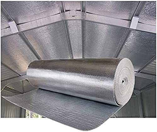 Barrera de vapor de aluminio aislante para paredes, suelos, áticos, lofts, garajes, cobertizos de radiadores, caravanas, barcos e invernaderos, solución de aislamiento térmico reflectante multiusos