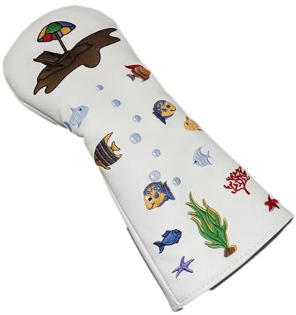 Golfschläger-Schutzhülle, Abdeckkopf, wasserdichter Schutz, kleine Fischmuster, PU-Außenschicht, kratzfest, weiches Flanellfutter, Golfzubehör, Identifikationsnummer