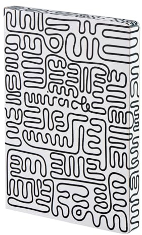 Nuuna Notizbuch A5+ Graphic L - Miracle, Leder weiß | Dotted Journal | 3.5 mm Punktraster Grau | 256 nummerierte Seiten | 120 g Premium-Papier | made in Germany