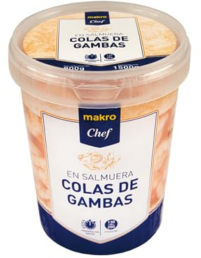 Colas de Gambas en Salmuera Chef – Frescura y Calidad en Cada Bocado (Producto Refrigerado) 900G. (1 TARRO)