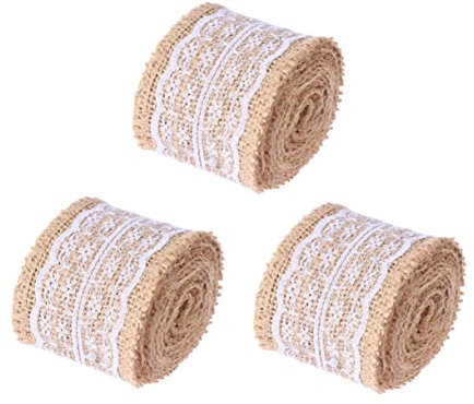Tofficu Hochzeitsdeko: 3 Rollen Jute-spitzenbänder 200 X 6 Cm Heimdeko-projekte