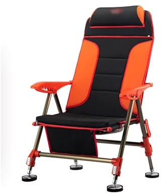 HZHXIFUFA Angelstuhl, Outdoor-Strandstuhl, klappbarer Angelstuhl, Kissen, verstellbare Rückenlehne, Camping-Liegestuhl, Outdoor-Klappstuhl