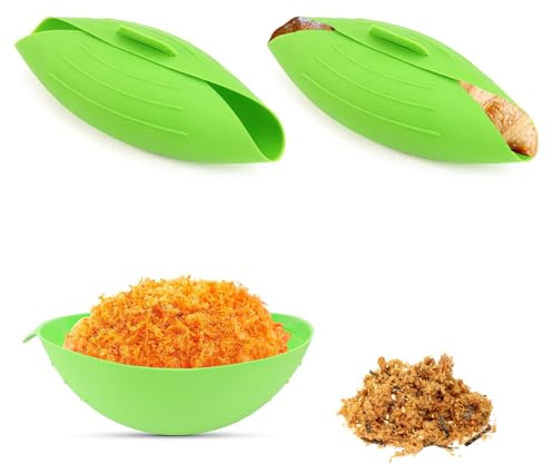 PHMING Brotformen zum Backen, 2er Set Brotbackformen Silikon | Hitzebeständig bis 260°C, 3 In 1 Brotform für Kneten, Backen und Dämpfen (Grün)