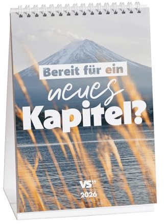 Visual Statements – Wochentischkalender 2026 „Best of VS“ – Tischkalender mit 52 inspirierenden Sprüchen – Wochenkalendarium mit Spiralbindung – Doppelseiten-Design für Büro & Zuhause
