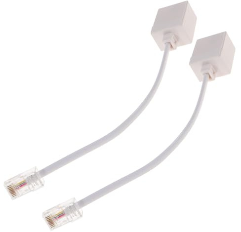 VERDANVERSE Adattatore da Telefono a Ethernet Rj45 a Rj11 2 Pezzi, Convertitore Cavo per Collegamento Telefonico Analogico, Compatto e Stabile per Uso Domestico e Ufficio