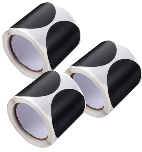 WEKADRIN 3 Rollos Etiquetas Redondas para Frascos de Especias Unidades Reutilizables Adhesivas de Pizarra Superficie Borrable para Organización de Cocina y Despensa