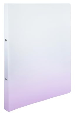 Idena 12113 Classeur à anneaux A4 en plastique, classeur blanc et violet, avec dos de 25 mm de largeur et mécanisme à 2 anneaux