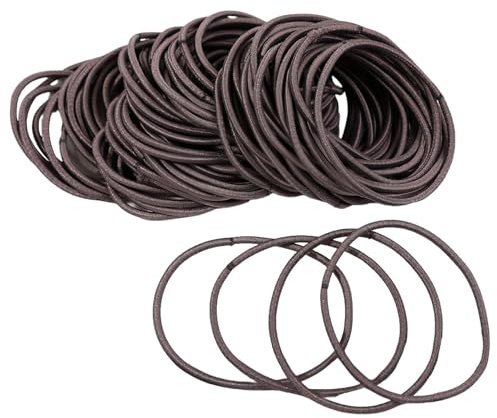 100 Pcs Elastic Hair Bands | Strong Small Bulk Hairs Ties No Metal Gentle Elastics No Damage Snag Free For Women Girls Kids | Simple, Versatile Elastic Hair Ties(Coffee Brown)