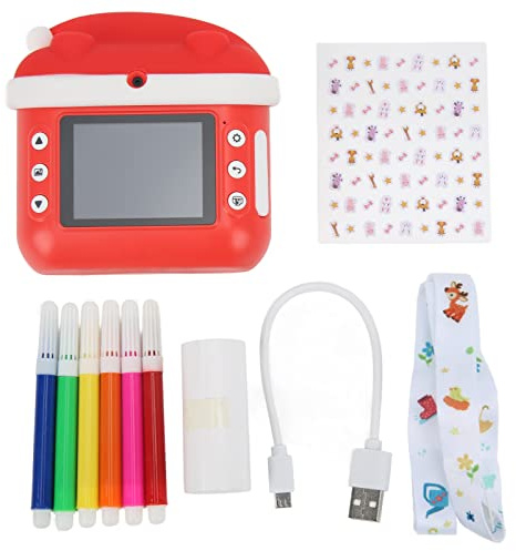Bonbela Appareil photo à impression instantanée pour enfants avec écran IPS de 6,1 cm, noir et , pour prendre des photos instantanément, écran de protection des yeux HD pour enfants