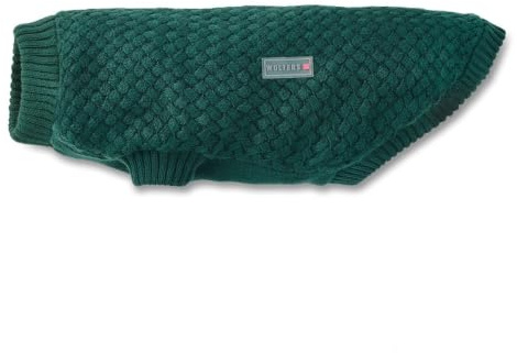 Wolters Strickpullover Square | Hundepullover für kühle Tage | Farbe Piniengrün - Gr. 40 (Rückenlänge 38-40 cm)
