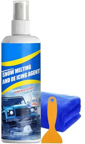 Spray anticongelante para Parabrisas, 100 ml, anticongelante, descongelador para Coche, con raspador y Toalla, para automóvil, Nieve, Hielo, Invierno, Ventana, Vidrio