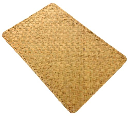 Luxshiny Tovaglietta Rettangolare Intrecciata in Bambù Rustica, Sottopiatto Isolante per Tavolo da Pranzo, Tovaglietta Decorativa per Ristoranti, Buffet e Uso Familiare, Confezione Singola