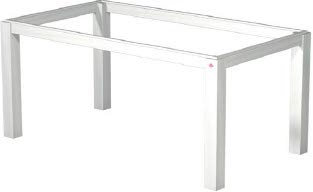 Tischgestell 2/T120, Tisch, edelstahlfarbig Buche lackiert
