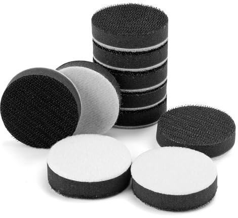 POLIWELL 10 Pack 2 Inch (50mm) Foam Interface Pad, Hook and Loop Soft Foam Buffing Pad, Soft Density Buffer Backing Pad for 2 Sanding Discs, Drill, Mini RO Sander for Detail Sanding