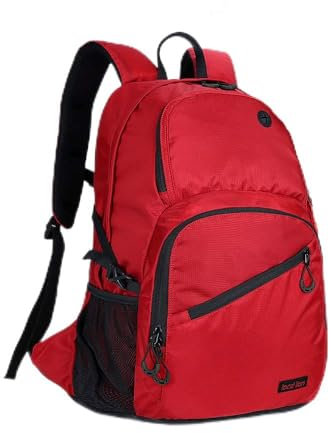 35L Ultra Lightweight Hiking Backpack, Treer Foldable Multi-Functional Casual Rucksack Daypack Bag for Camping Trekking Cycling Travelling Climbing Mountaineer Outdoor Sport (35L,red)