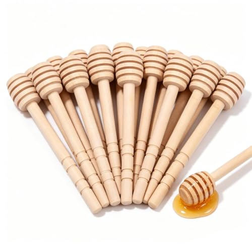 24 Pezzi Bastoncino per Miele,Cucchiai per Miele,Spargimiele Legno Piccoli,Miele Bastoncini Cucchiaio Honey Dipper Stick Legno per Barattolo di Miele Erogare Pioggerella Bomboniere di Miele