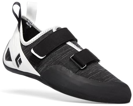 BLACK DIAMOND Men’s Momentum Rock Climbing Shoes | Engineered Knit Technology | 4.3mm Rubber Outsole | White/Black | Size 12