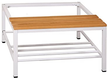Schrank & Stuhl Unterbausitzbank | Untergestell Garderobensitzbank mit Schuhrost Spinde, Umkleide- und Schließfachschränke (60 cm breit)